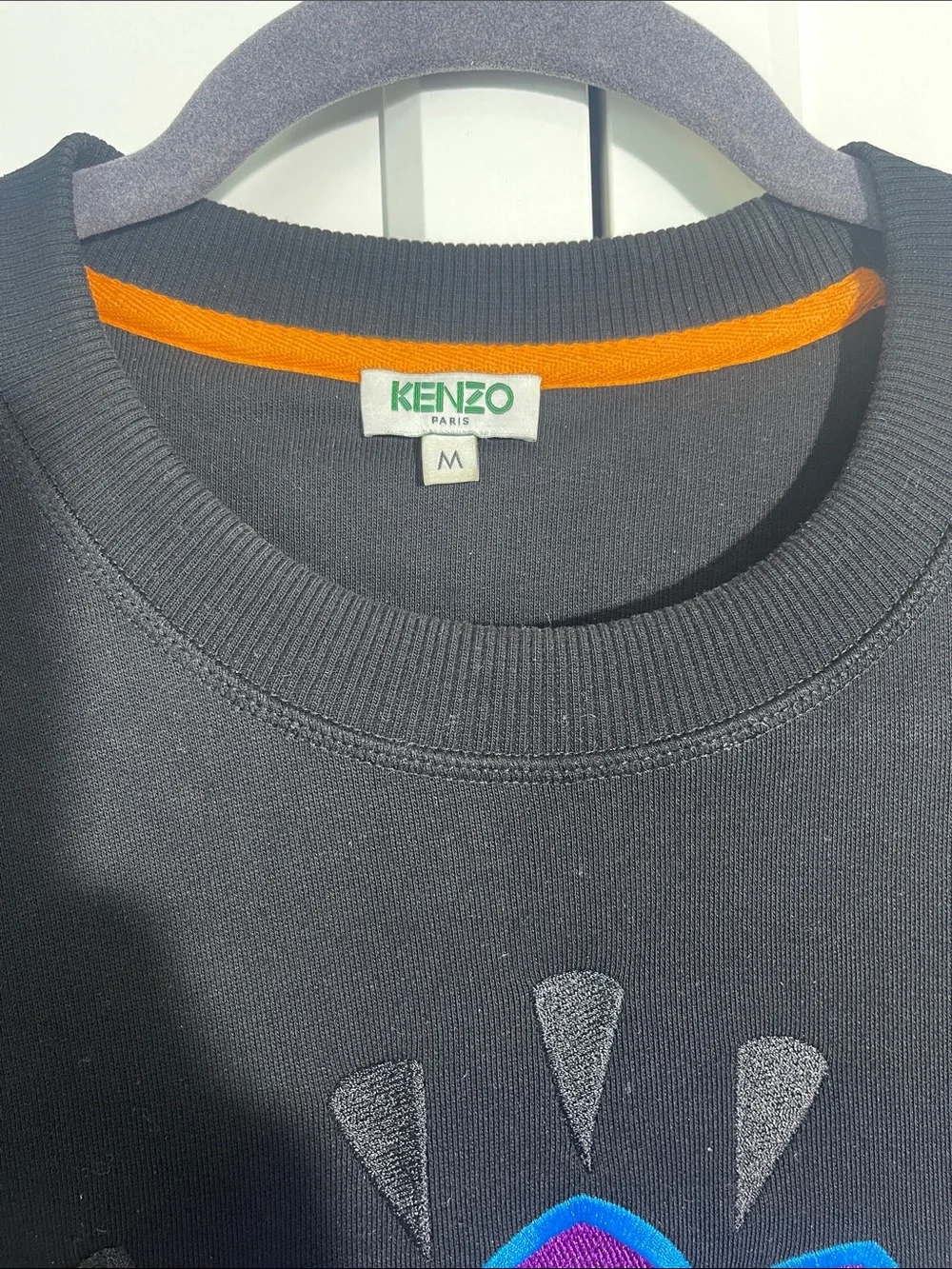 KENZO Paris Eye Motif Embroidered Crewneck Sweatshirt Black